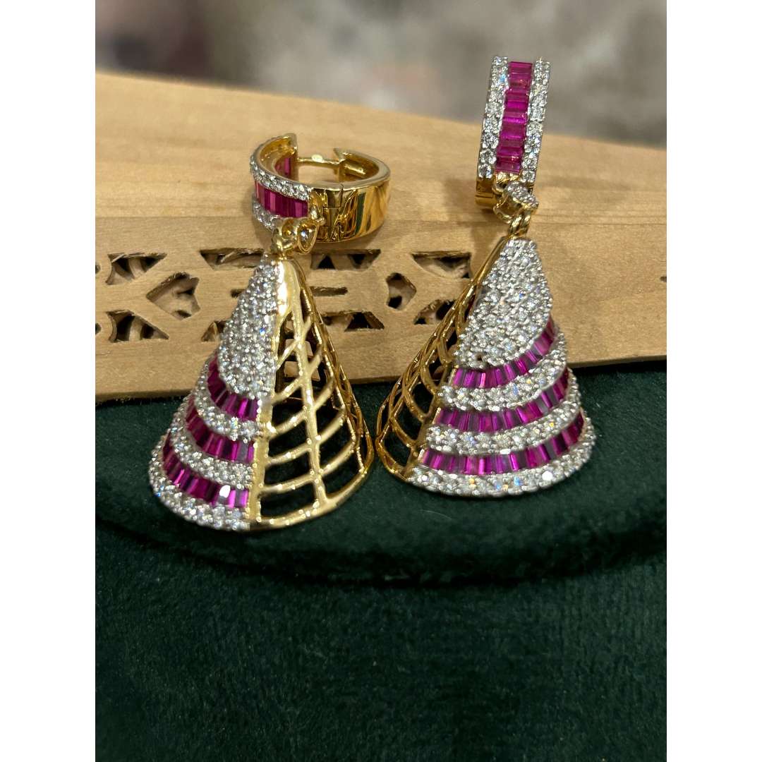 Diamond and Ruby earings and Pendant set.